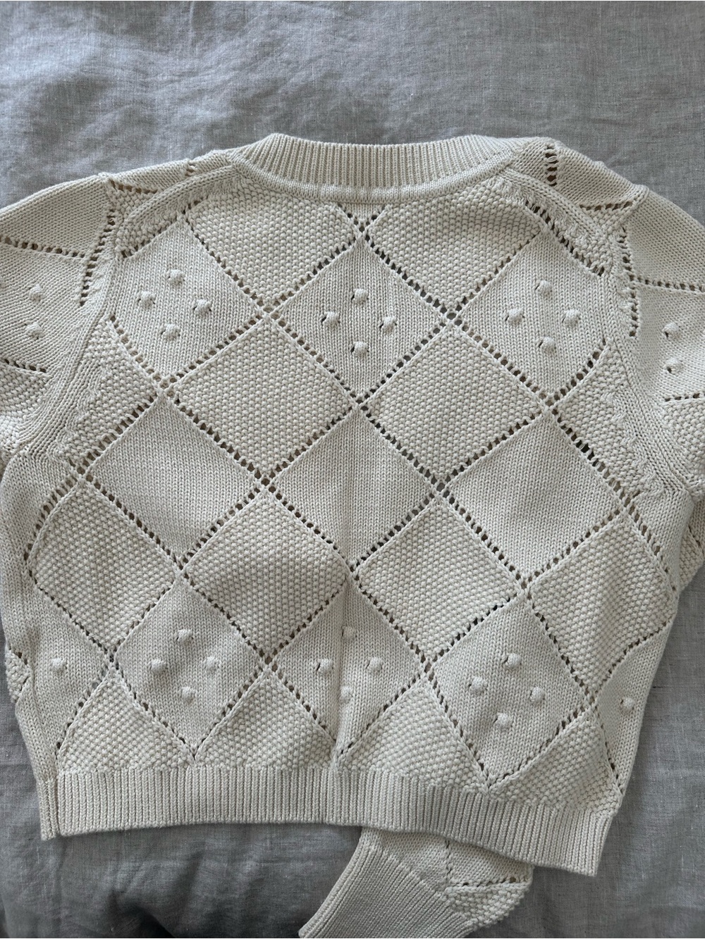 Boden Cream Knit Cardigan with Embroidered Flowers - Picture 3 of 4